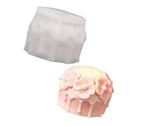 Molde de fundición de resina y jabón, molde de vela de silicona con forma floral redonda para proyectos de manualidades en hogar, vela blanca reutilizable de sola flor, resina de fundición