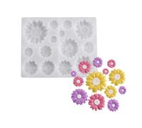Molde de fundición de silicona con 11 cavidades, hoja de molde para hacer, proyectos de resina y juegos de flores repetidas, resina de silicona, yeso, herramienta de cera de pétalos de fundición