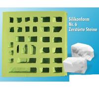 Molde de fundición de silicona para piedras de ruinas destruidas, set de construcción de belén 6