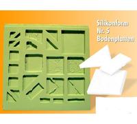 Molde de fundición de silicona para placas de suelo, piezas de construcción de belén, set 5