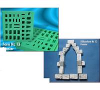 Molde de fundición de silicona para ventanas, piezas de construcción de belén, set 13