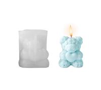 Molde de fundición de velas de oso, moldes de silicona 3D, molde de fabricación de jabón, moldes para hacer velas, jabones, arcilla polimérica, decoración del hogar, regalos de San Valentín