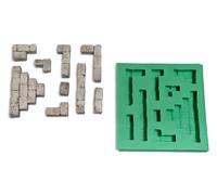 Molde de fundición Molde de silicona Módulos Piezas para belenes Set 4