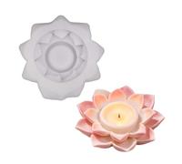 Molde de fundición para portavelas, forma de flor flexible de silicona para resina, cera, jabón, cemento, decoración con centro redondeado, detalle de pozo, molde para portavelas de flores, vela de de