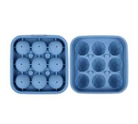 Molde de fútbol - Silicona azul de 9 cavidades, geometría cuadrada 11,8x11,8x4,1 cm, cavidad para tridimensional, bandeja de enfriamiento flexible de 102 g | Enfriador de bebidas pe
