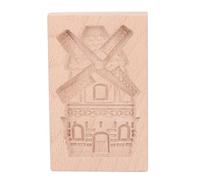 Molde de galleta de madera Beechwood reutilizable Moldura de estampilla de prensa de galletas lavable para hornear cocina (Molino)