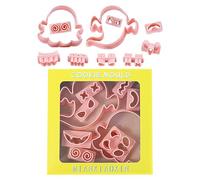 Molde de galletas de Halloween: formas aterradoras y divertidas, Kit cortador de galletas fantasma | Juego de cortador de galletas de silicona premium Spooky Treats, Ghost Pumpkin y Bat Designs
