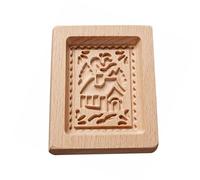 Molde de galletas hecho a mano de madera, herramienta de cocina retro, superficies antiadherentes para hornear sin esfuerzo y creación decorativa de postres. Prensa de galletas hecha a mano