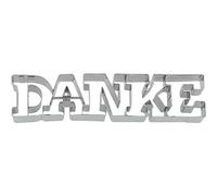 Molde de galletas XXL con relieve interior "Danke" (15,5 cm, acero inoxidable), diseño de perros