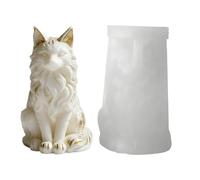 Molde de gato con forma de gato sentado, de yeso para manualidades, moldes para hacer velas, para habitación, boda, cena, mesa de hogar