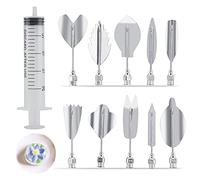 Molde de gelatina de gelatina 3D de 11 piezas, gelatina de gelatina 3D, herramientas de arte, flores, hojas, pastel, pudín, kit de decoración con boquillas de jeringa(METRO)