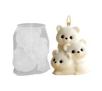 Molde de gypsum - Ideal Choice for Craft Lovers DIY Home | 3D Bear Silicone Intricate Detalles | Apartment Farmhouse Holiday Party Candle Making Plaster Ornaments Resin Chocolate Cake Decoration