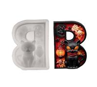 Molde de Halloween,Decoración Espeluznante de de Resina | Molde Decorativo de Letra B para Vela Jabón Arcilla Chocolate Artesanía Hogar Oficina Escritorio Escuela - para Velas, Manualidades de Arcilla