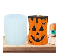 Molde de Halloween, forma de cara de fantasma, forma de vela de calabaza, silicona de fácil liberación, herramienta de manualidades reutilizable, fabricación de fondant de jabón, 3.78 x 3.27 x 3.27