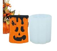 Molde de Halloween, forma de cara de fantasma, forma de vela de calabaza, silicona de fácil liberación, herramienta de manualidades reutilizable, fabricación de fondant de jabón, 3.78 x 3.27 x 3.27