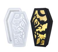 Molde de Halloween - Molde de resina de ataúd, herramienta de manualidades espeluznante, pantalla de silicona | Pieza decorativa de sombra de fundición creativa, creación de hechos a mano para