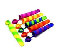 Molde de helado de gel de sílice de grado alimenticio, colores mezclados con cubierta, molde de paletas de una sola pieza para verano creativo