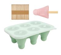 Molde De Hielo | 6 Cavidades Anti Fugas Desmoldeo Fácil,Molde De Hielo De Silicona Con Palitos De Madera - Para Yogur Pastel Trufas Postres Gelificados Fondant Caramelo Mousse Au