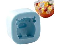 Molde de hielo de - Cute Cow Ice Block Mold for Whiskey Cocktail Novelty Animal Mould for Kitchen Bar, 5 x 5 x 2,5 cm Reusable Silicone, 40 g Flexible Tray - Para café, limonada y de