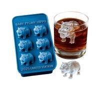 Molde De Hielo De Silicona | Bandeja De Congelación Hippo 6 Cavidades Para Whisky, Cócteles, Café Y Bebidas | Ideal Para El Hogar, Al Aire Libre, Camping, Reuniones Familiares