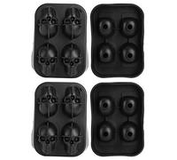 Molde de hielo de silicona Bandeja de hielo con forma de calavera 4 rejillas Sin BPA Accesorios de cocina no tóxicos para el hogar Bar Cóctel Whisky Negro 11x7,5x4,5 cm 2 piezas