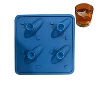 Molde de hielo en forma de cubo - 4 cavidades , herramienta de tiburón, flexible, novedoso, contenedor de congelación de silicona con forma de animal | Hogar cocina, restaurante, bar