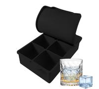 Molde de hielo en forma de cubo, bandeja de silicona de 6 cavidades con cubierta, herramienta ligera para hacer cubos de enfriamiento para beber whisky, cócteles y jugos fríos