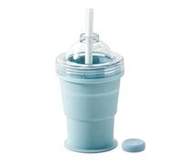 Molde de Hielo Esférico | Plegable Antifugas 325 ml con Pajita y Tapa,Molde de Bola de Hielo para Whiskey | Para Zumo Leche Cerveza Refresco Cóctel Bebida Hogar Gimnasio Oficina Viaje