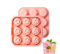 Molde De Hielo Rosa De Silicona - Molde De 9 Cavidades Para | Cubiteras Propietarios Bartenders Oficina En Casa Apartamento Camping-Car Bar Vino Cóctel