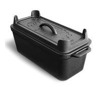 Molde de hierro fundido BURNHARD® 3,5 l, tapa multifuncional como sartén, para todo tipo de cocinas, horno, parrilla, fogata, pre-sazonado, fácil limpieza - molde para pan Deluxe