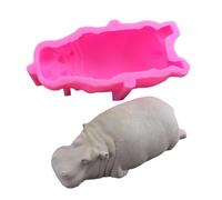 Molde de hipopótamo 3D - Escultura de goma reutilizable con temática de vida silvestre, composición de construcción suave tolerante al calor, herramienta de ilustración de cavidad de precisión
