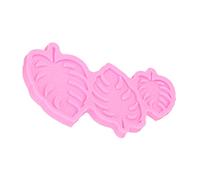 Molde de hoja de silicona, moldes para no hornear, para pasteles, helado, chocolate, forma de hoja tropical, decoración de pasteles, molde para fondant, rosa, 2,3 oz