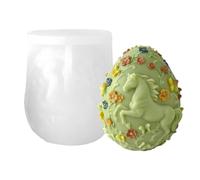 Molde De Huevo 3D,Patrón De Caballo Relieve 3D Para Huevos | Moldes De Velas De Silicona Suave | Para Preparación De Candy Fondant DIY Hornear Jabón