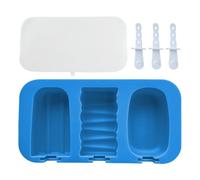 Molde de Ice Lolly, molde de, fabricante de bocadillos de pastel de barra de cavidad 3 con palitos para congelar yogur de frutas golosinas para alimentos para bebés