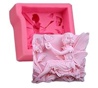 Molde de jabón de silicona de mariposa de hadas 3D Fondant Chocolate Candy Cake Decoración Herramientas para hornear Cera de arcilla polimérica Molde de silicona Flor de ángel