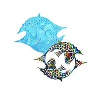 Molde de joyería fácil de desmoldar, elegante, doble forma de pez, decoración holográfica, molde para colgar en la pared