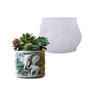 Molde de maceta de elefante reutilizable para macetas de hormigón y proyectos de fabricación artística. maceta molde de silicona