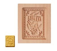 Molde de madera para galletas, cortador de galletas tallado, herramienta para hornear galletas, cortadores de galletas fáciles de desmoldar, sello para galletas para Halloween, Navidad, Acción