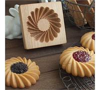 Molde de madera tallada para galletas, cortador de galletas de jengibre, moldes de sello de galletas para Springerle, tragacanto, mazapán, Pryanik ruso, pan de jengibre, Lebkuchen y Tirggel (flor