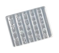 Molde de manicura de silicona portátil con lazos desmontables en forma de uñas, molde para hacer arte para viajes y uso doméstico, de uñas de transparencia