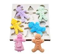 Molde De Muñeco De Especias Molde De Decoración Para Dulces Chocolate Y | Cortador de galletas de silicona para especias para Pascua Acción de Gracias Pastelería Arte de azúcar fondant jabón