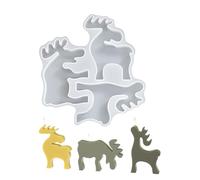 Molde de Navidad con forma de reno en 3D, moldes para fondant de Navidad, para chocolate, velas, jabón, fondant, dulces, hornear, manualidades de vacaciones, decoración de mesa, decoración del hogar e