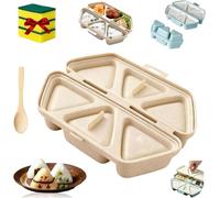 Molde de onigiri 6 en 1, molde triangular de bola de arroz, moldes de onigiri de 6 en uno, una vez que hagas rápidamente 6 piezas de sushi, moldes de bolas de arroz multifuncionales para hacer y