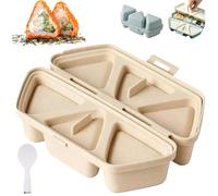 Molde de onigiri 6 en 1, molde triangular de silicona para envolver algas marinas con prensa Musubi y cortador Nori, moldes triangulares para sushi, diseño plegable y parte inferior antiadherente