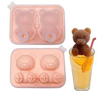 Molde de oso - Fabricante de cubitos de silicona de 2 paquetes, bandeja en forma de oso flexible | para fabricante reutilizable, refrigeración decorat