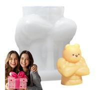 Molde de oso, moldes de dibujos animados de oso muscular 3D | Suministros de manualidades hechos a mano, herramientas de manualidades para decoración de velas, decoración del hogar