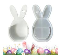 Molde de Pascua, conejito de fácil liberación reutilizable, moldes de silicona para huevos de Pascua, decoración de vacaciones, para resina, cera epoxi, yeso, decoración del hogar, fiesta, arte