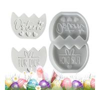 Molde de Pascua - Conejito fácil de liberar suministros de manualidades | Moldes de silicona para huevos de Pascua, decoraciones navideñas para resina, epoxi, yeso, decoración del hogar,
