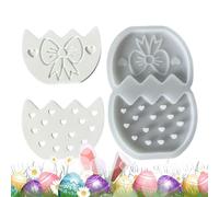 Molde de Pascua - Conejito fácil de liberar suministros de manualidades | Moldes de silicona para huevos de Pascua, decoraciones navideñas para resina, epoxi, yeso, decoración del hogar,