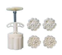 Molde de pastel de luna a presión manual, para hacer sellos de galletas de flores para festival de mediados de otoño, moldes de herramientas para hornear formas prensadas a mano